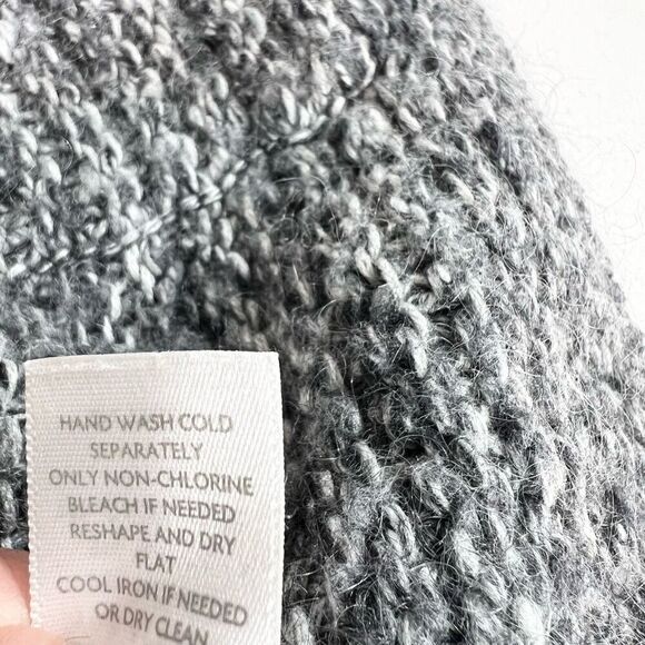 J Jill Cardigan Sweater Womens Medium Gray Mohair Wool Cashmere Pockets Button - Picture 6 of 10